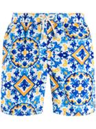 Mc2 Saint Barth Tile Print Swim Shorts - Blue