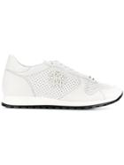 Roberto Cavalli Perforated Runner Sneakers - White