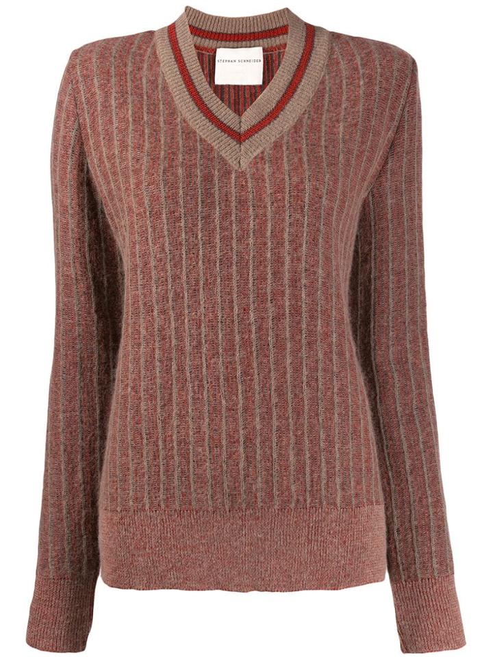 Stephan Schneider Strophe Striped Knit Jumper - Brown