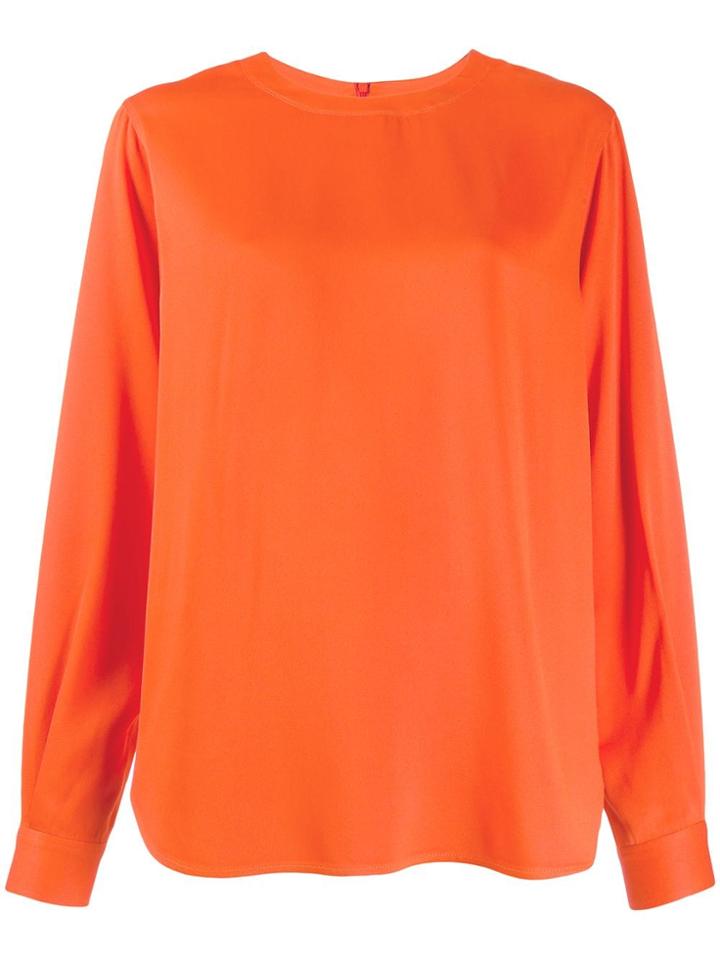 Joseph Long-sleeve Flared Top - Orange