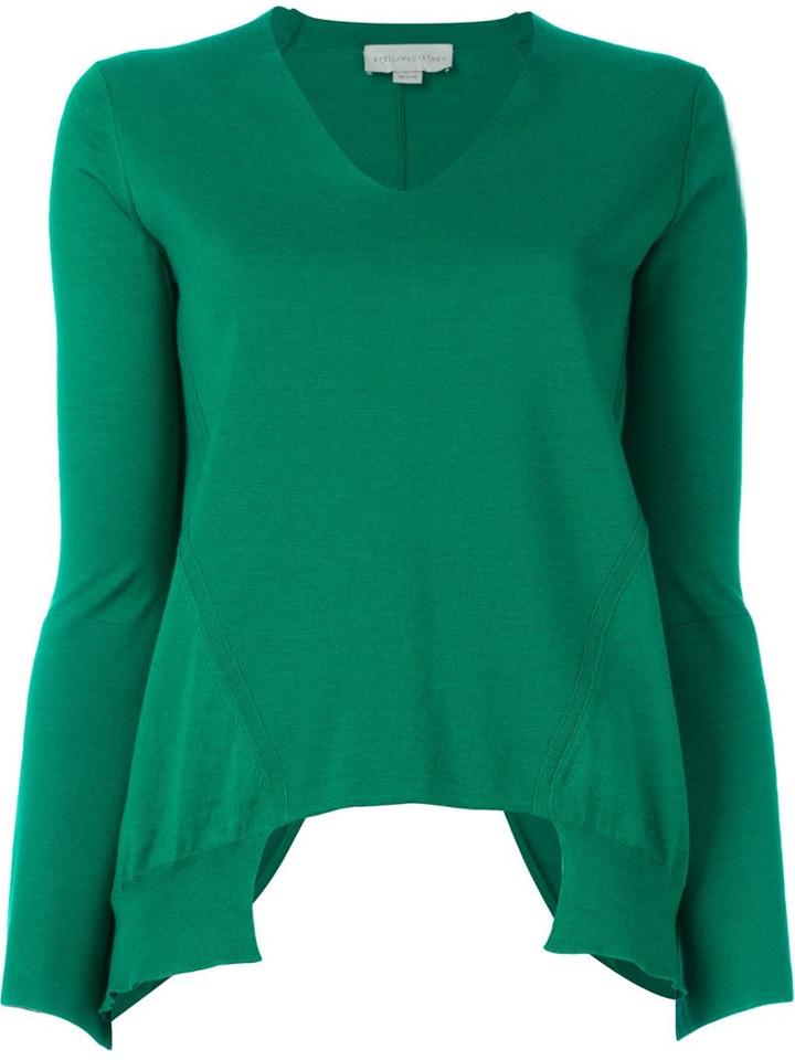 Stella Mccartney Asymmetric Sweater, Women's, Size: 36, Green, Silk/virgin Wool