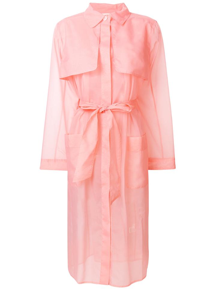 Ulla Johnson Sheer Midi Trench Coat - Pink & Purple