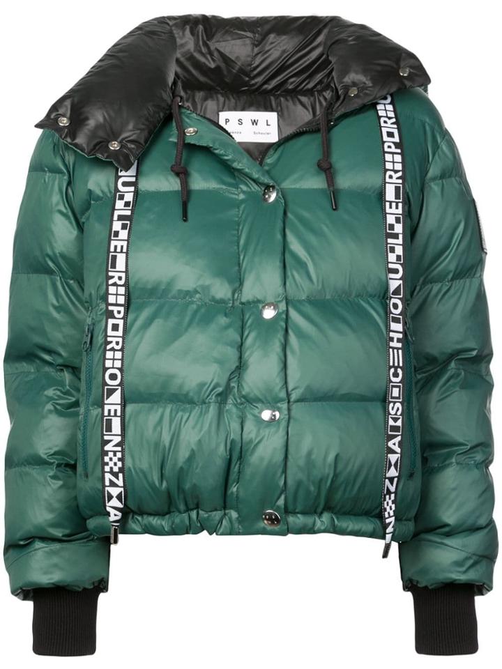 Proenza Schouler Pswl Hooded Puffer Jacket - Green