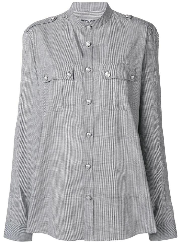 Balmain Military Style Shirt - Black