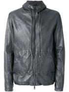 Giorgio Brato - Front Pocket Hooded Jacket - Men - Leather/polyester - 48, Blue, Leather/polyester