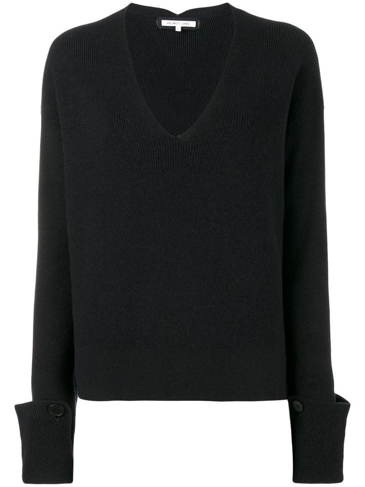 Helmut Lang V-neck Jumper, Women's, Size: Medium, Blue, Cotton/wool/cashmere