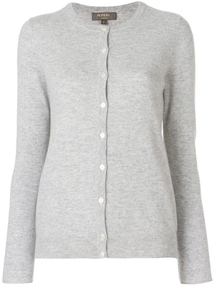 N.peal Cashmere Round Neck Cardigan - Grey