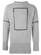 Emporio Armani Box Design Jumper, Men's, Size: 50, Grey, Polyamide/alpaca