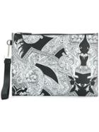 Versace Baroque Print Clutch - White