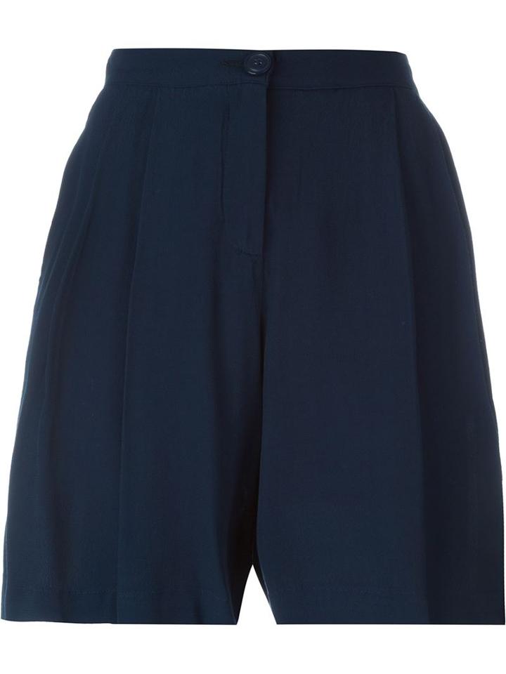 Woolrich High-waisted Shorts, Women's, Size: Xs, Blue, Viscose
