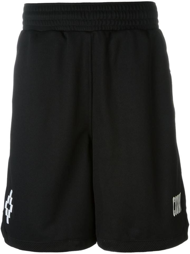 Marcelo Burlon County Of Milan 'sajama' Track Shorts, Men's, Size: Small, Black, Polyamide/cotton