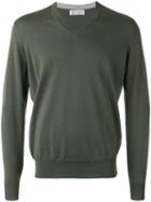 Brunello Cucinelli V-neck Sweater, Men's, Size: 56, Grey, Cotton