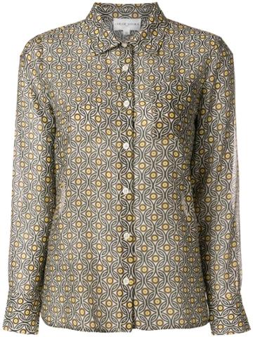 Chloe Stora Circle Printed Blouse - Brown