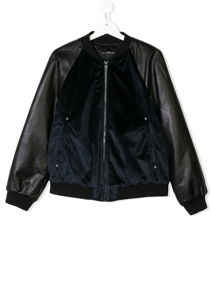 John Richmond Junior Embroidered Bomber Jacket - Blue