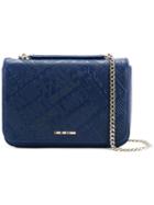 Love Moschino - Chain Strap Branded Bag - Women - Polyurethane - One Size, Women's, Blue, Polyurethane
