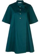Oscar De La Renta Button Down Shirt Dress - Green