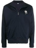 Karl Lagerfeld Ikonik Rubber Badge Jacket - Blue