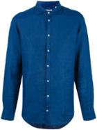 Massimo Alba Linen Shirt, Men's, Size: Large, Blue, Linen/flax