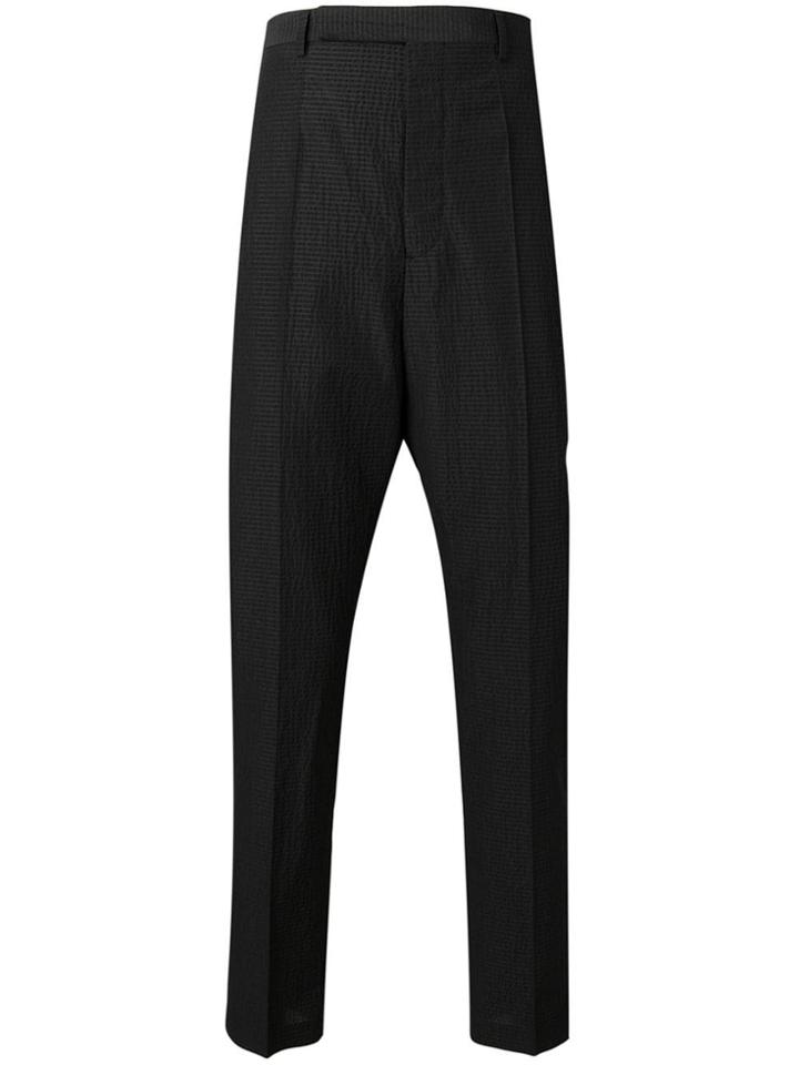 Rick Owens Striped High-waisted Trousers - Black