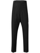 Rick Owens Striped High-waisted Trousers - Black