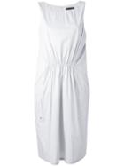 Fabiana Filippi - Gathered Detail Midi Dress - Women - Cotton/polyamide/spandex/elastane - 44, White, Cotton/polyamide/spandex/elastane