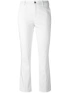 Pt01 Flared Cropped Trousers, Women's, Size: 38, White, Cotton/spandex/elastane