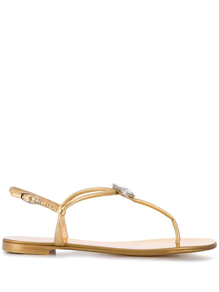 Giuseppe Zanotti Hollie Crystal Sandals - Gold