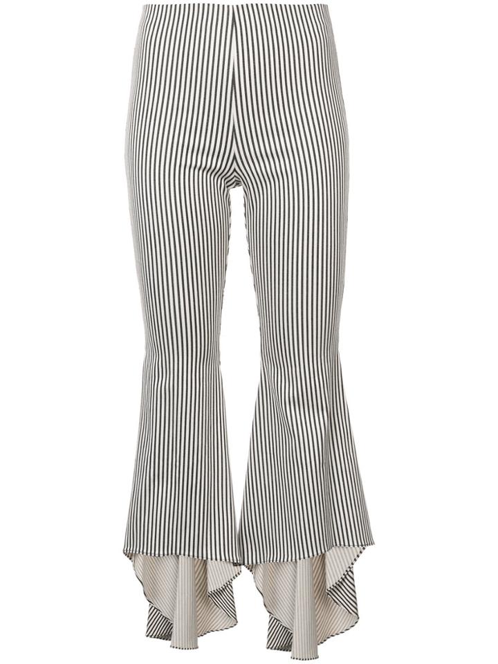 Alice+olivia Striped Flared Trousers - Nude & Neutrals