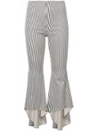 Alice+olivia Striped Flared Trousers - Nude & Neutrals