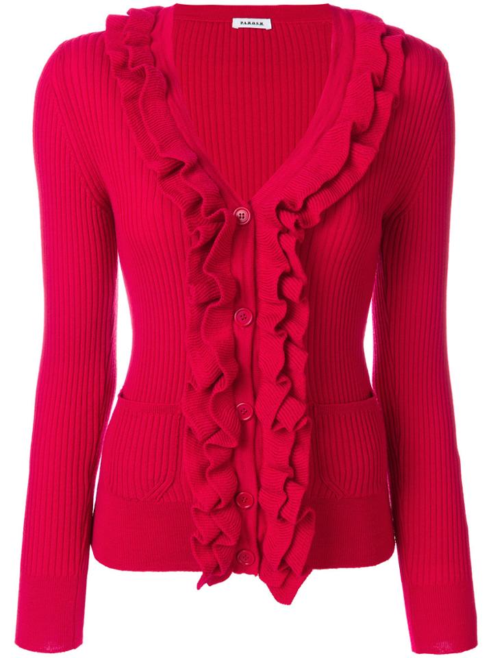 P.a.r.o.s.h. Frill Detail Cardigan - Red