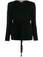 Valentino Pre-owned 1970's Tied Front Knitted Jumper - Black