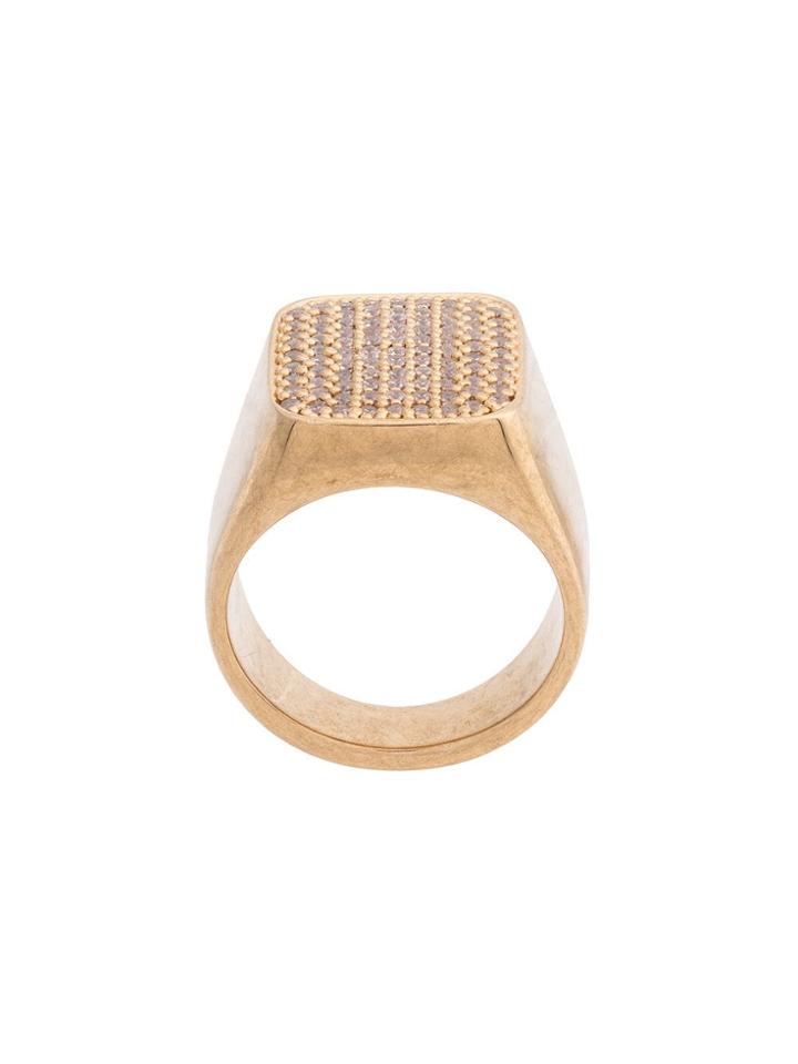 Balenciaga Strass Signet Ring - Gold