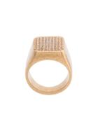 Balenciaga Strass Signet Ring - Gold