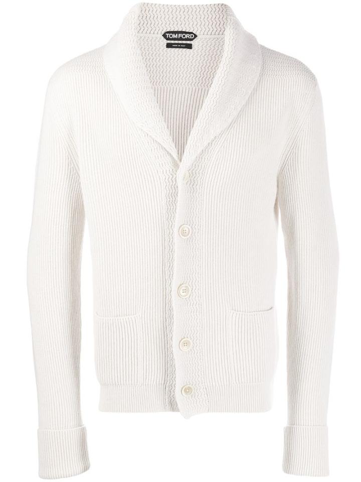 Tom Ford Ribbed V-neck Cardigan - Neutrals