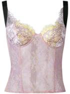 Natasha Zinko - Lace Corset Top - Women - Cotton/nylon/polyamide/polyester - 36, Pink/purple, Cotton/nylon/polyamide/polyester