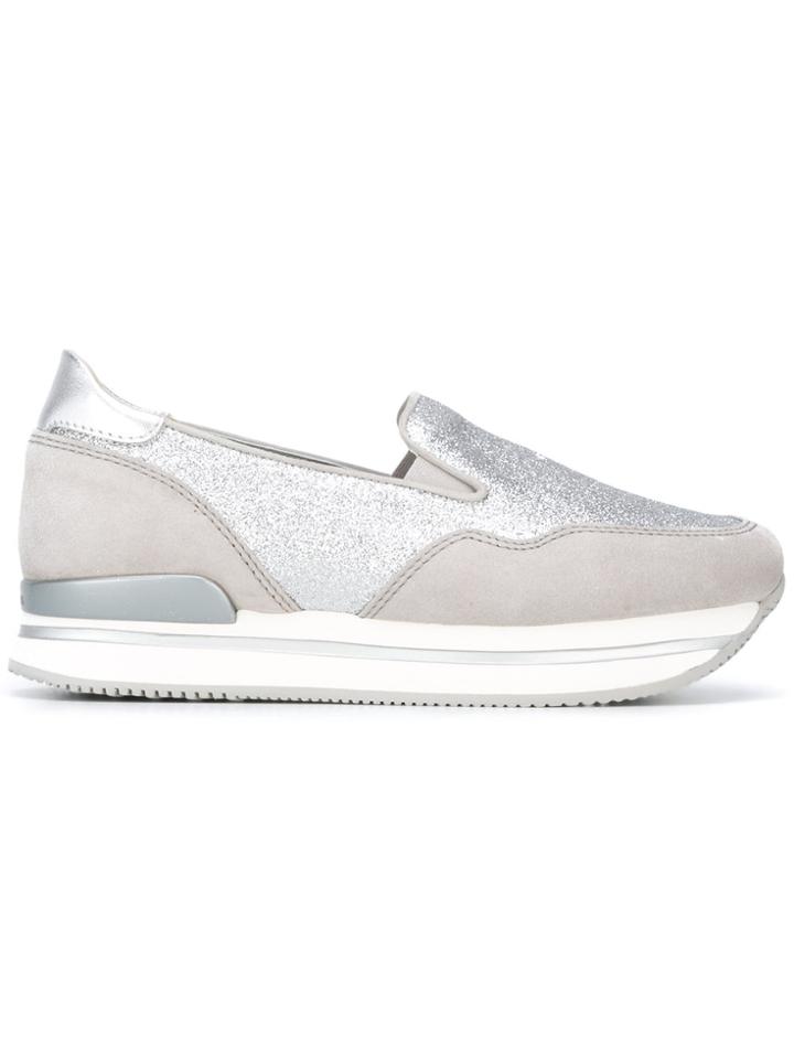 Hogan Glitter Detail Slip-on Sneakers - Grey