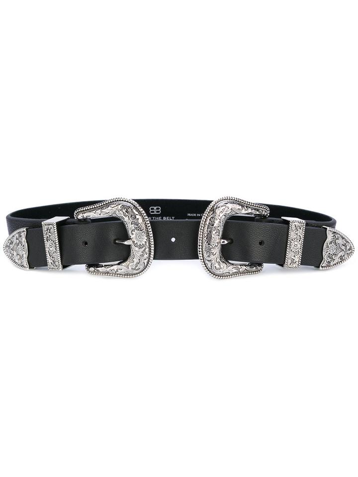 B-low The Belt - Double Buckles Belt - Women - Leather - S, Black, Leather