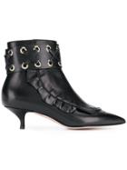 Red Valentino Stitch-detail Pointed Boots - Black