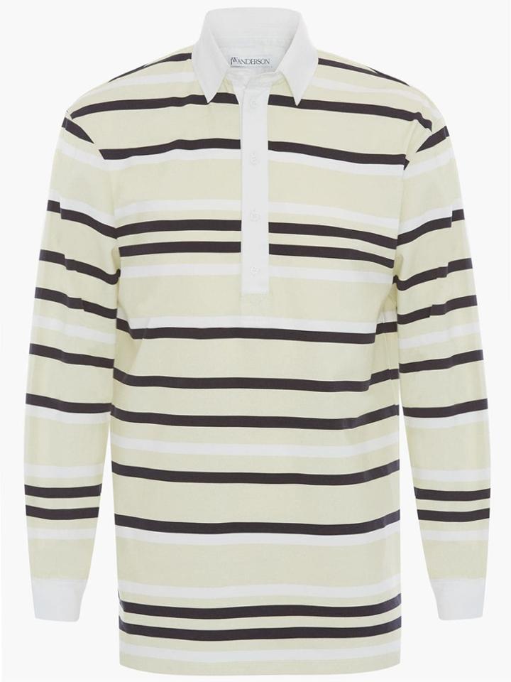 Jw Anderson Striped Rugby Jersey Polo Shirt - Green