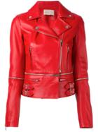 Christopher Kane Leather Biker Jacket - Red