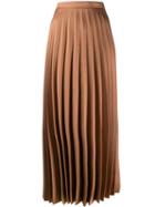 L'autre Chose Pleated Maxi Skirt - Brown