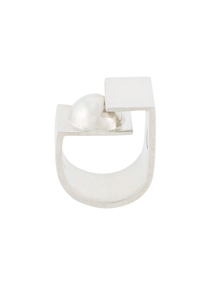 Coup De Coeur Graphic Two Layer Ring - Silver