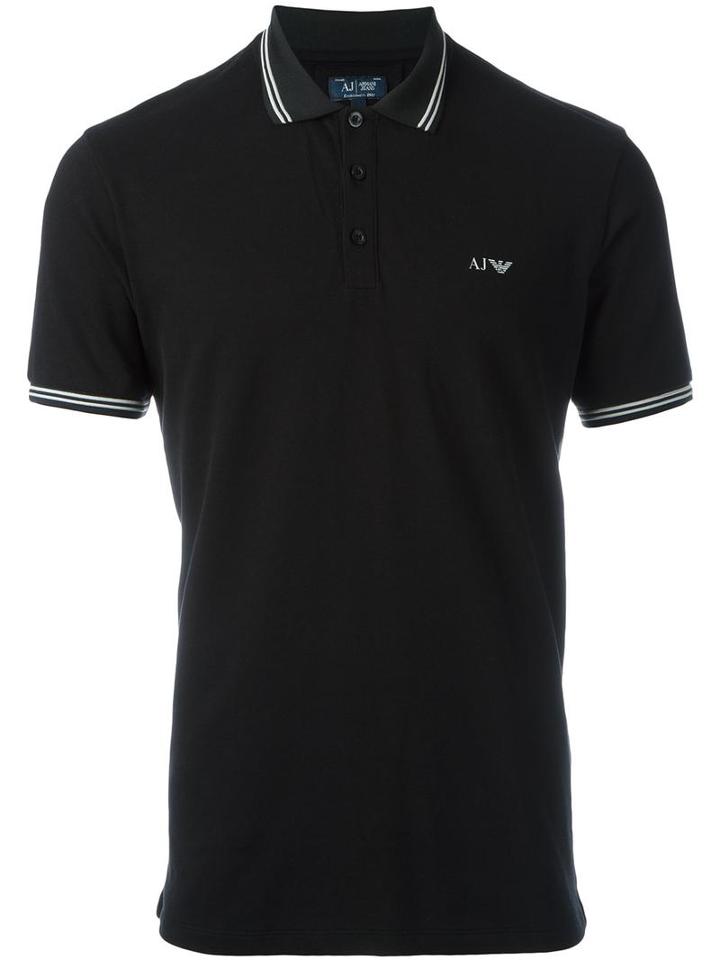 Armani Jeans Classic Polo Shirt, Men's, Size: Large, Black, Cotton/polyester