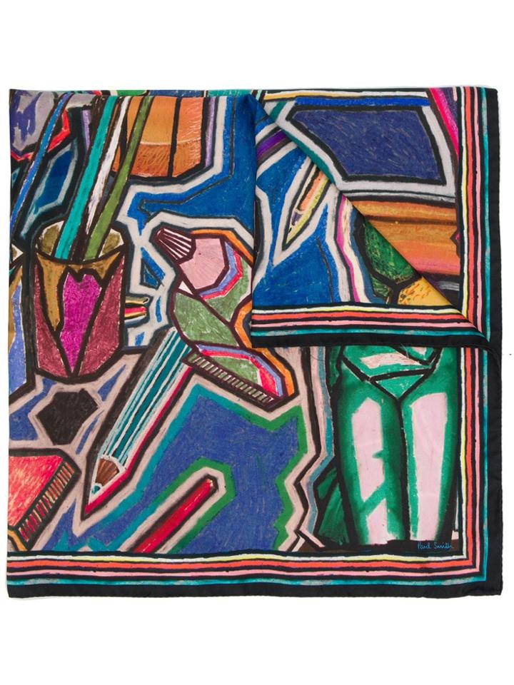 Paul Smith Painting Print Scarf - Black
