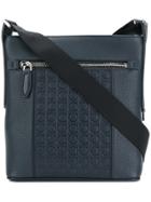 Salvatore Ferragamo Logo Embossed Messenger Bag - Black