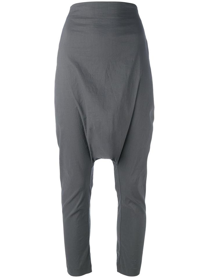 Rundholz Drop Crotch Pants, Women's, Size: Medium, Grey, Cotton/linen/flax/polyamide/spandex/elastane