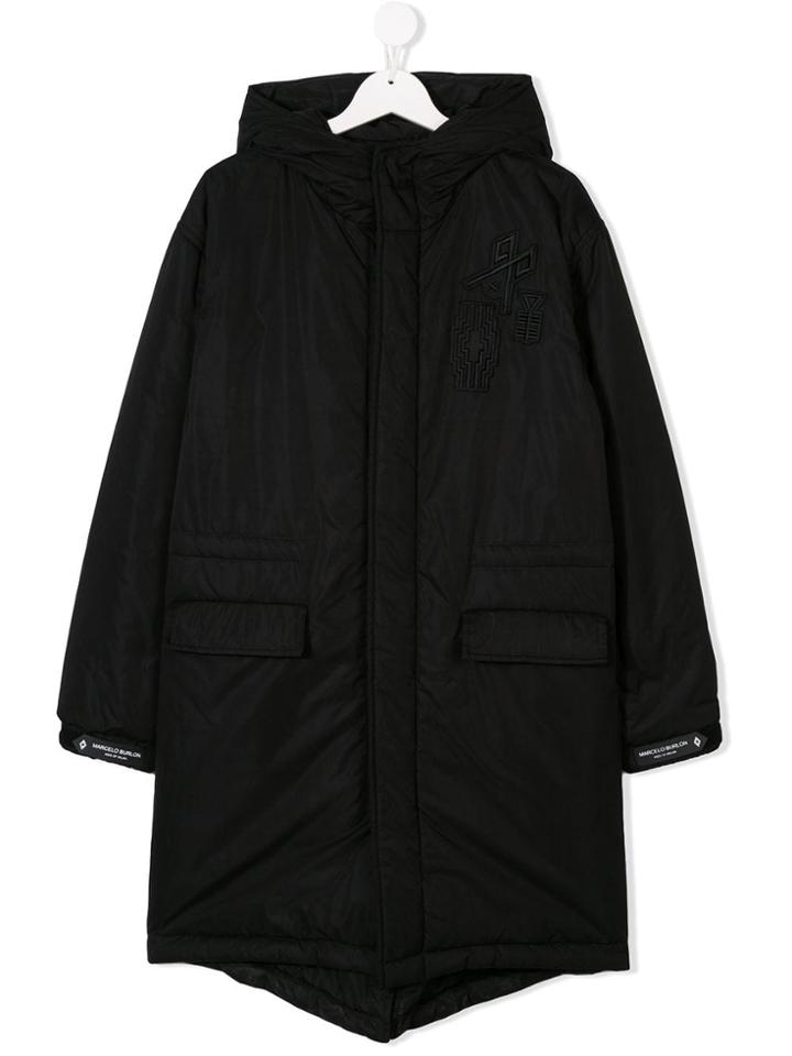 Marcelo Burlon County Of Milan Kids Teen Logo Patch-detail Parka -