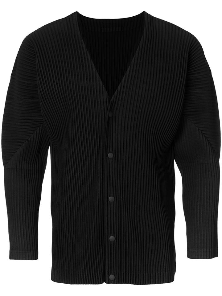 Homme Plissé Issey Miyake Ribbed Cardigan - Black