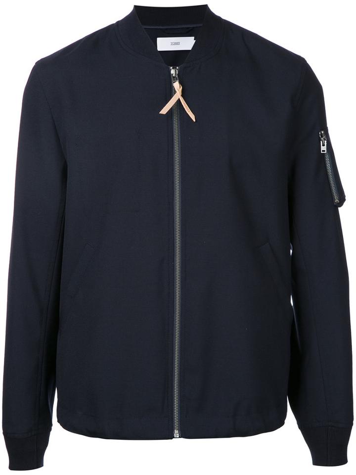Closed Lightweight Bomber Jacket, Men's, Size: Large, Blue, Wool