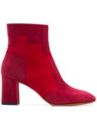 Santoni Two Tone Ankle Boots - Red
